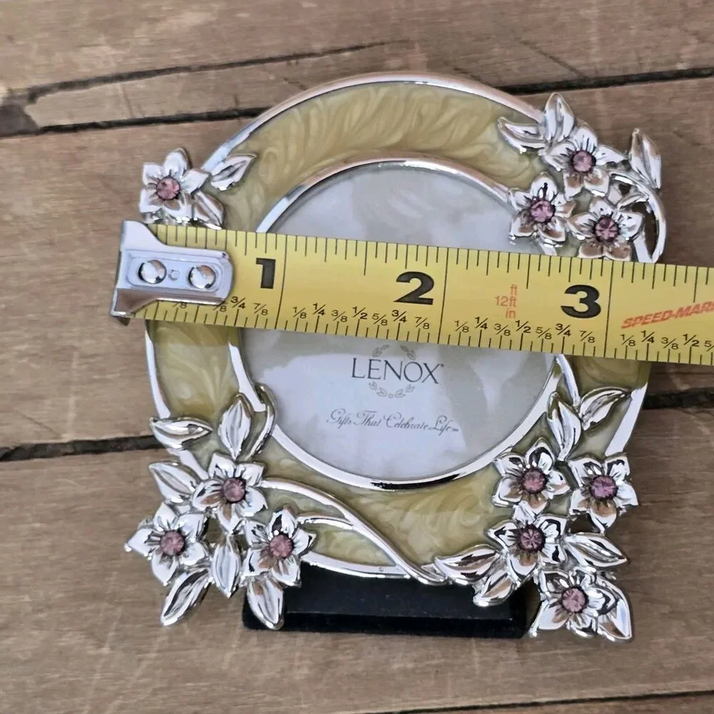 Lenox Picure Frames Vintage Jewel Set of 3 Silverplated Floral Desktop 3x3